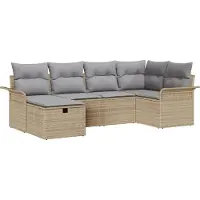 vidaXL Gartensofa-set 6 stk. Poly Rattan
