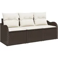vidaXL Gartensofa-set 3 stk. Braun Poly-Rattan