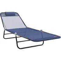 vidaXL Klappbare Sonnenliege Marineblau 182 x 55 x 85,5 cm Textilene