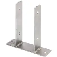 GAH Alberts Alberts U-Pfostenträger, Edelstahl, zum Aufschrauben, Materialstärke 4 mm, Breite 91 mm