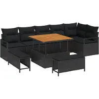 vidaXL Garten-Sofa-Set 9 stk. Schwarz Poly Rattan