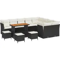 vidaXL Gartensofa-set 13 stk. Schwarz Poly-Rattan