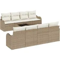 vidaXL Gartensofa-set Beige 55 x 55 x 37 cm Poly-Rattan