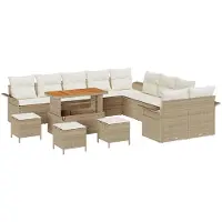 vidaXL Garten-Sofa-Set 13 stk. 12-Sitzanzahl Beige und Creme