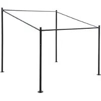Mendler Pergola-Gestell MCW-A22, Anbaupergola Garten Pavillon Terrassenüberdachung Gestänge, Stahl 3x3m
