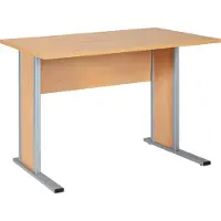 MÖBELPARTNER Schreibtisch buche rechteckig, Kufen-Gestell silber 90,0 x 65,0 cm