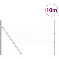 vidaXL Bodenmontierter Sechseckzaun 10 x 0,5 m Verzinkter Stahl Silber