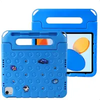 IMoshion Kindersichere Schutzhülle mit abnehmbaren Ansteckern für das Apple iPad 11 (2025) 11 Zoll A16 / iPad 10 (2022) 10.9 Zoll - Blau