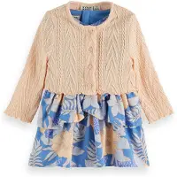 Scotch & Soda S&s Girls 2pc Dress & Cardigan Set Blue/grey Größe: 3T | Kleider Outlet | Unisex | Blau