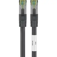 Goobay CAT 8.1 Patchkabel, S/FTP (PiMF), Schwarz, 1 m, LSZH halogenfrei, 99,9% OFC-Kupfer AWG 24