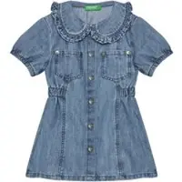 United Colors of Benetton Jeanskleid 41DWGV029 Blau Regular Fit