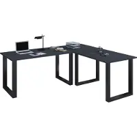VCM Holz Schreibtisch | Eckschreibtisch schlicht | 190x160 | L Form links oder rechts | Arbeitstisch Platte 80 cm tief | Computertisch Büromöbel - Lona U