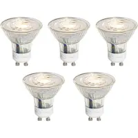LUEDD 5er-Set GU10 50mm 3-Stufen-Dimmbare Kelvin LED-Lampen Klar 4,9W 450 lm 2000-2700K