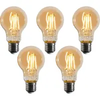 LUEDD 5er-Set E27 Dimmbare LED-Glühbirnen A60 Gold 4W 420 lm 2200K