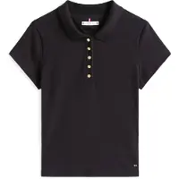 Tommy Hilfiger Poloshirt Gold Button WW0WW45768 Schwarz Slim Fit 34