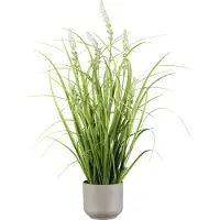 Creativ Green Kunstgras "Grasbusch mit Salvienblüten" mit detailgetreuen Blüten und Grashalmen