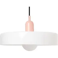 Beliani Hängeleuchte Weiß Glasschirm 1-Flammig Farbiges Glas mit Glaskugel Langes Kabel Modern Beleuchtung für Esszimmer Schlafzimmer Wohnzimmer