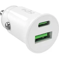 Puro Pro Lite Autoladegerät mit 1 USB-A-Anschluss und 1 USB-C-Anschluss