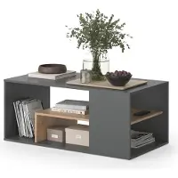 Vicco Couchtisch Edgar Anthrazit/Goldkraft Eiche 110 x 59 cm, Model 55602