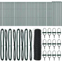 vidaXL Bodenmontierter Sechseckzaun 100 x 0,6 m Grau Netz