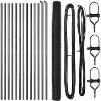 vidaXL Bodenmontierter Sechseckzaun 25 x 1,6 m PVC-beschichteter Stahl