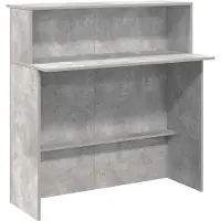 vidaXL Empfangstheke Betongrau 100x50x103,5 cm Holzwerkstoff