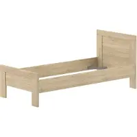 Vipack Einzelbett "SAM auf Rollen, einfach bedienbar, bietet zusätzlich Stauraum", eiche dekor, B:94,6cm H:80cm, Betten, Einzelbett, Innenmaß für Matratze B:190xH:12xT:90cm, Bodenplatte geschlossen