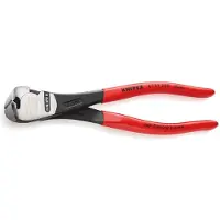 Knipex Kraftvornschneider DIN ISO 5748 Länge 160mm mit Facette poliert Kunststoff-Überzogen - 67 01 160 SB