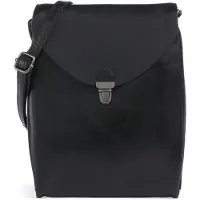 Harold's Leder Umhängetasche Fold Handbag Clutch Up Black schwarz