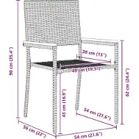 vidaXL Garten Stapelstühle 2 Stk. Schwarz und Braun