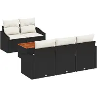 vidaXL Gartensofa-set 6 stk. Schwarz Poly-Rattan