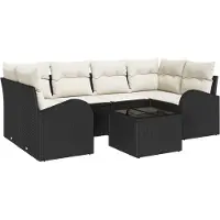 vidaXL Gartensofa-set Schwarz 55 x 55 x 37 cm Poly-Rattan