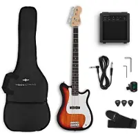 Gear4Music VISIONSTRING E-Bass – Paket Sunburst