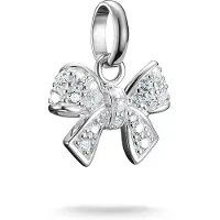 Thomas Sabo Charm-Anhänger Schleife mit Steinen Connect Silber