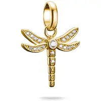 Thomas Sabo Charm-Anhänger Libelle mit Steinen Connect vergoldet