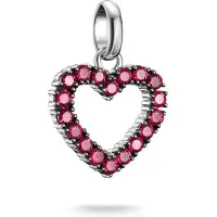 Thomas Sabo Charm-Anhänger Herz mit roten Steinen Connect Silber