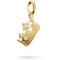 Thomas Sabo Charm-Anhänger Krone mit Steinen Connect vergoldet