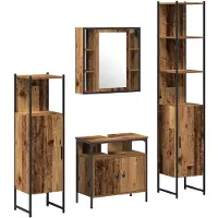 vidaXL Badezimmermöbel-Set 4 stk. Altholz 33 x 33 x 185,5 cm