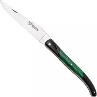 Laguiole En Aubrac Ebony, Malachite Inlay, Handcarved Plates, Taschenmesser, 12 cm