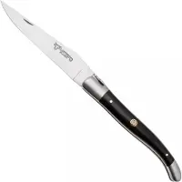 Laguiole En Aubrac Ebony Red Mosaic Pin, Red Inlay, Matt Bolster, Taschenmesser, 12 cm