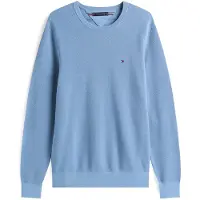 Tommy Hilfiger Essential Structure Sweater Brisk Blue Größe: L | Longsleeves Outlet | Herren | Blau