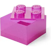 LEGO Stein-Aufbewahrungsbox in transparentem Rosa
