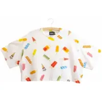 Snurk Crop Top Popsicles Damen Weiß-L