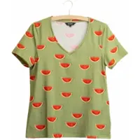 Snurk T-Shirt V-Neck Watermelon Damen Grün-XS
