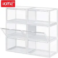 Hoppa! | Schuhbox Set 6er-Pack | Stapelbar - Weiß - Kunststoff