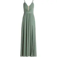 Vera Mont Abendkleid mit Lurexfaden in Green/Silver | Gr.: 44