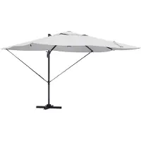 vidaXL Sonnenschirm Sand 351 x 250 x 253 cm Polyester und Aluminium