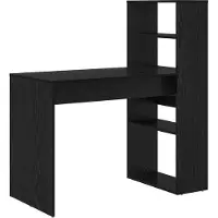 vidaXL Schreibtisch Schwarz Eichen-Optik Holzwerkstoff