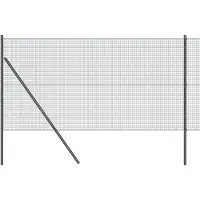 vidaXL Geschweißter Drahtzaun, bodenverankert 10 x 1 m Grau Netz