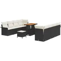 vidaXL Gartensofa-set 11 stk. Schwarz Poly-Rattan
